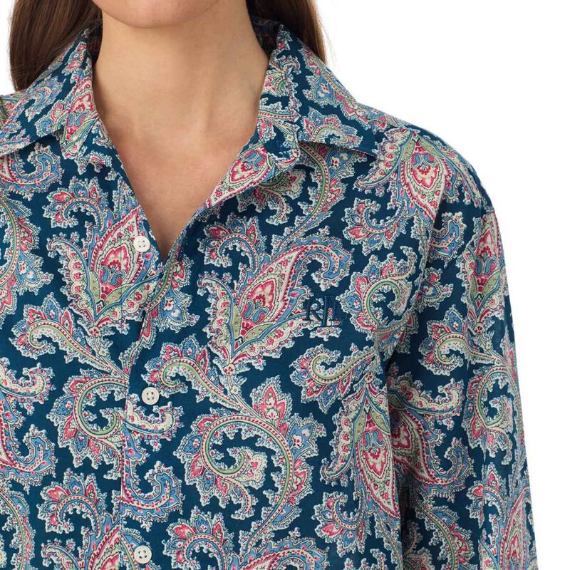 Lauren Ralph Lauren Cotton Lawn L/S His Shirt Sleepshirt image number 2